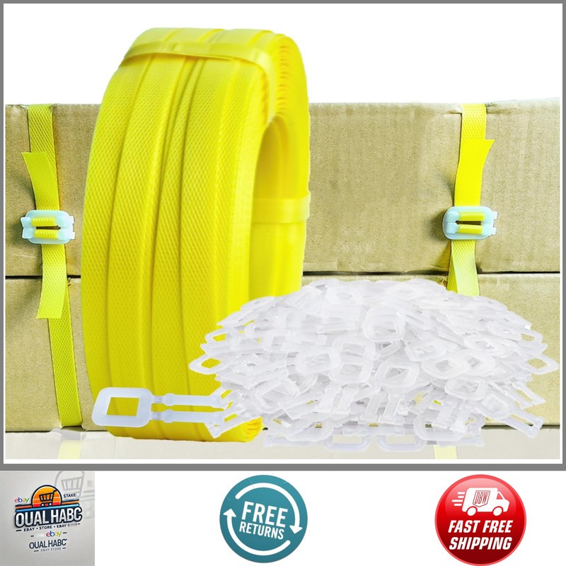 Banding Strapping Kit with 5900" Poly Strapping Tool & 100 Buckles for Packing