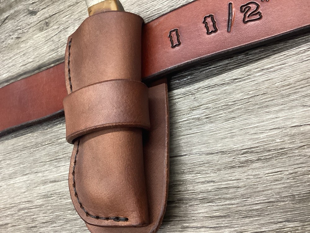 Buffalo Leather Folding Knife Sheath Folding Hunter 5 1/4" (Sheath Only)