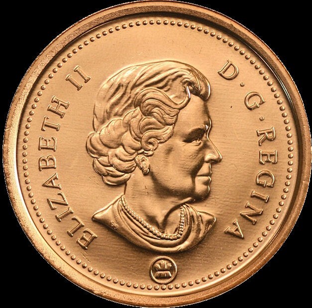 2007 + 2008 both are magnetic Canada 1 cent unc. coin from roll