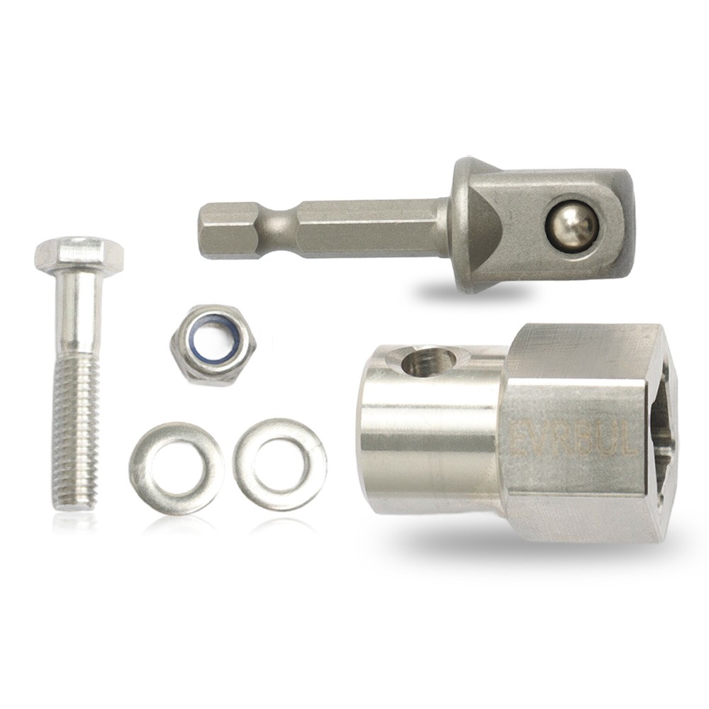 Trailer Jack Crank Handle Cordless Drill Adapter W/ 1/2 Inch Socket Adapter Bit