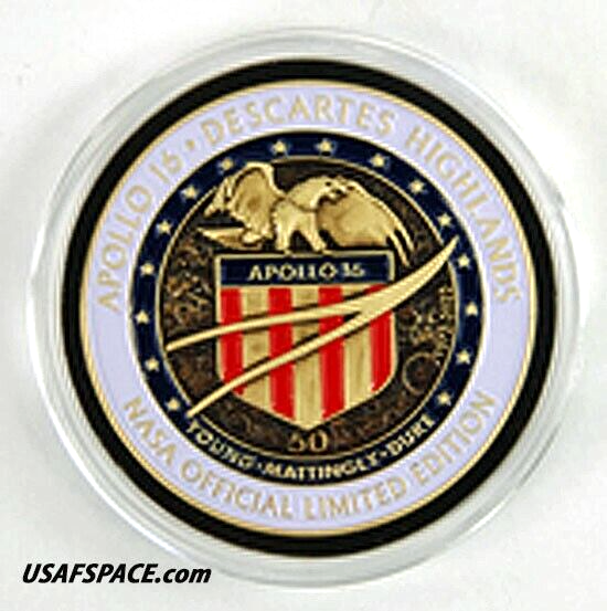 APOLLO-16 -Special Edition- 50th Anniversary - LUNAR FLOWN METAL NASA MEDALLION