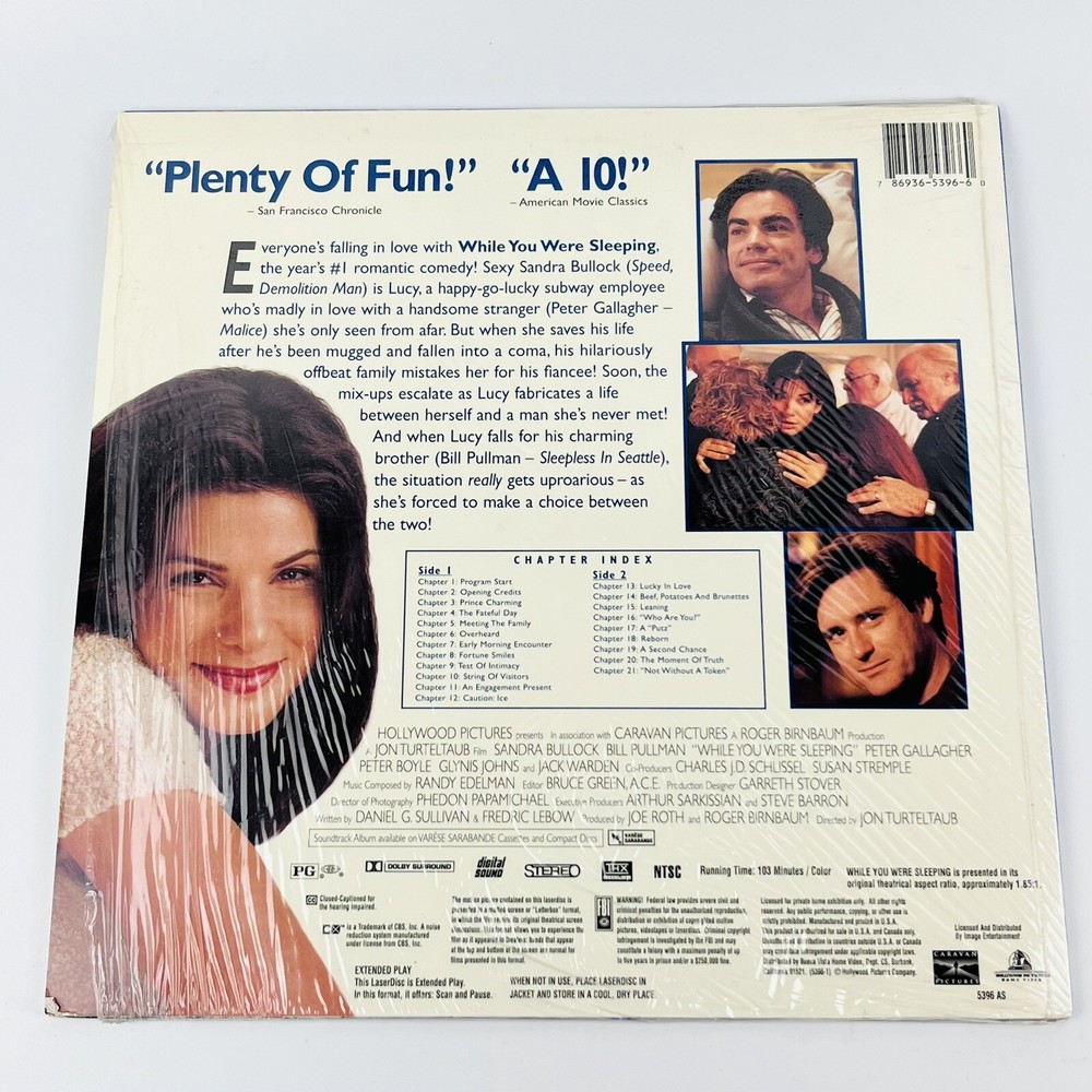 While You Were Sleeping Laserdisc Sandra Bullock Excellent Condition