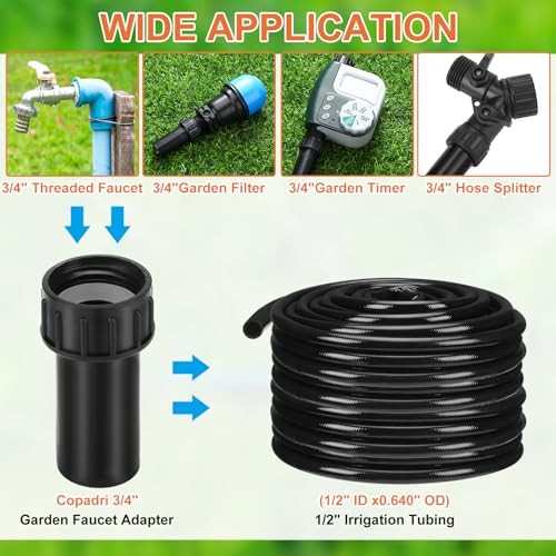 5 Pcs Drip Irrigation Coupling Adapter, 3/4 Female Pipe Thread Fits 1/2