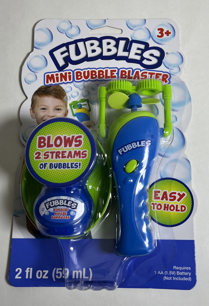 Fubbles Mini Bubble Blaster & Solution-Ages 3+ NEW