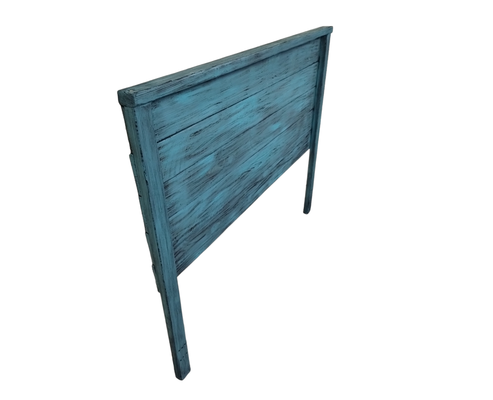 Full Size Turquoise Distressed Handcrafted Solid Wood Headboard Made In US HBFTQ