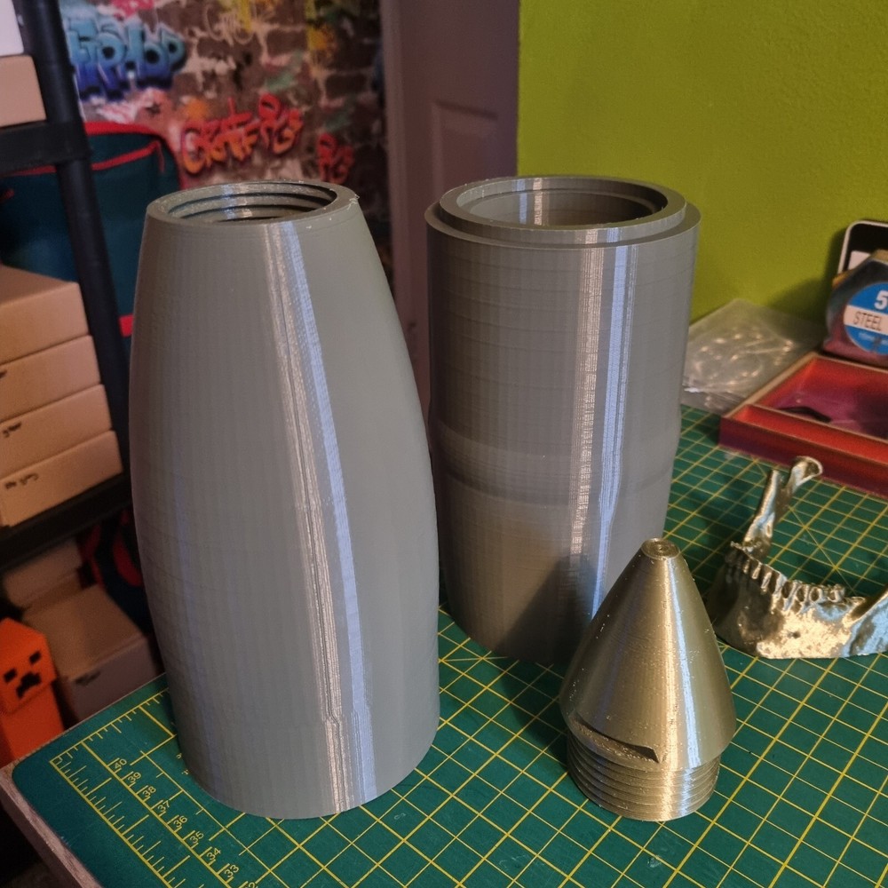 Fake 3D Printed Plastic Inert Howitzer 105mm Shell Round
