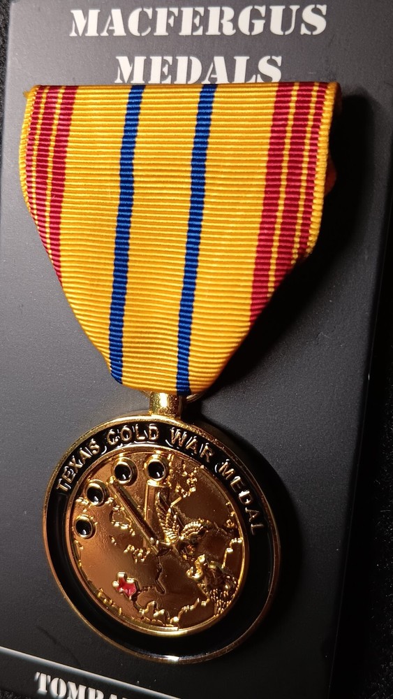 Texas Cold War Medal - Correct Size - Anodized with Moiré Ribbon
