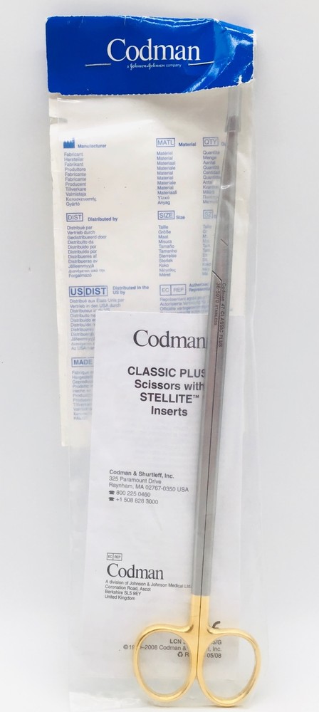 Codman 36-5070 Nelson Scissors 11" Curved - NEW