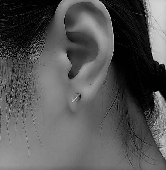Handmade Unique Sterling Silver Square Spike Tiny Stud Post Earrings Gothic Cool