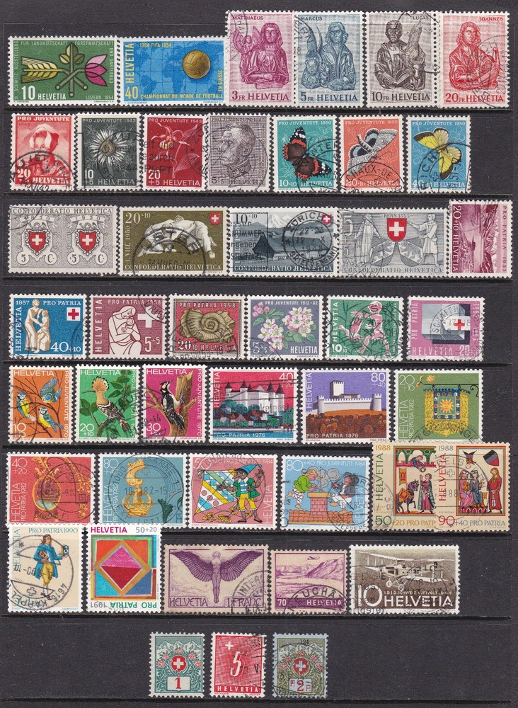 100 Old Switzerland Collection - High Cat Values - Mostly Used