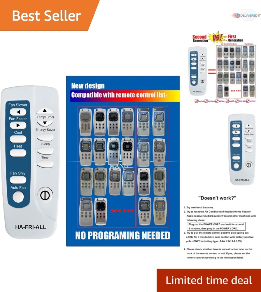 Universal AC Remote Control Replacement for Frigidaire Units Infrared