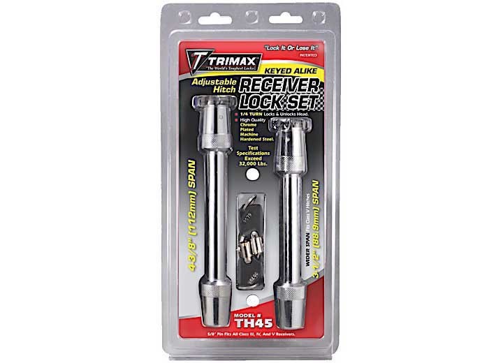 Trimax TH45 Keyed Alike Adjustable Hitch & Ball Mount Lock Pin Set
