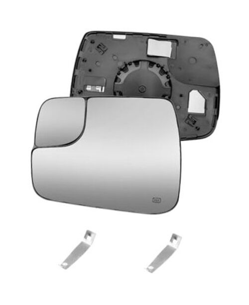 Driver Left Side Mirror Glass Assembly with Plastic Back Plate Heated Fit for