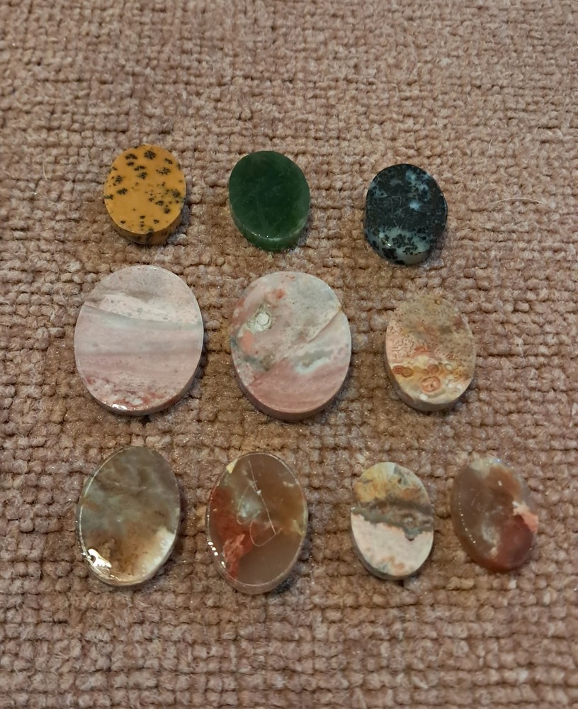 Cabochon Preforms 10 Piece Agate, Jasper Etc...