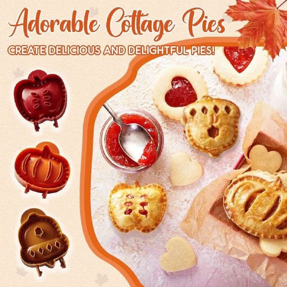 4-3pcs Dough Presser Hand Pie Maker Pumpkin Shaped Fall Mini Pie Press