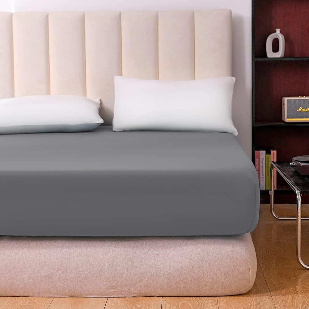 18"- 21" Extra Deep Pocket Fitted Sheet Elastic Corner Straps Soft Bed Sheet Set