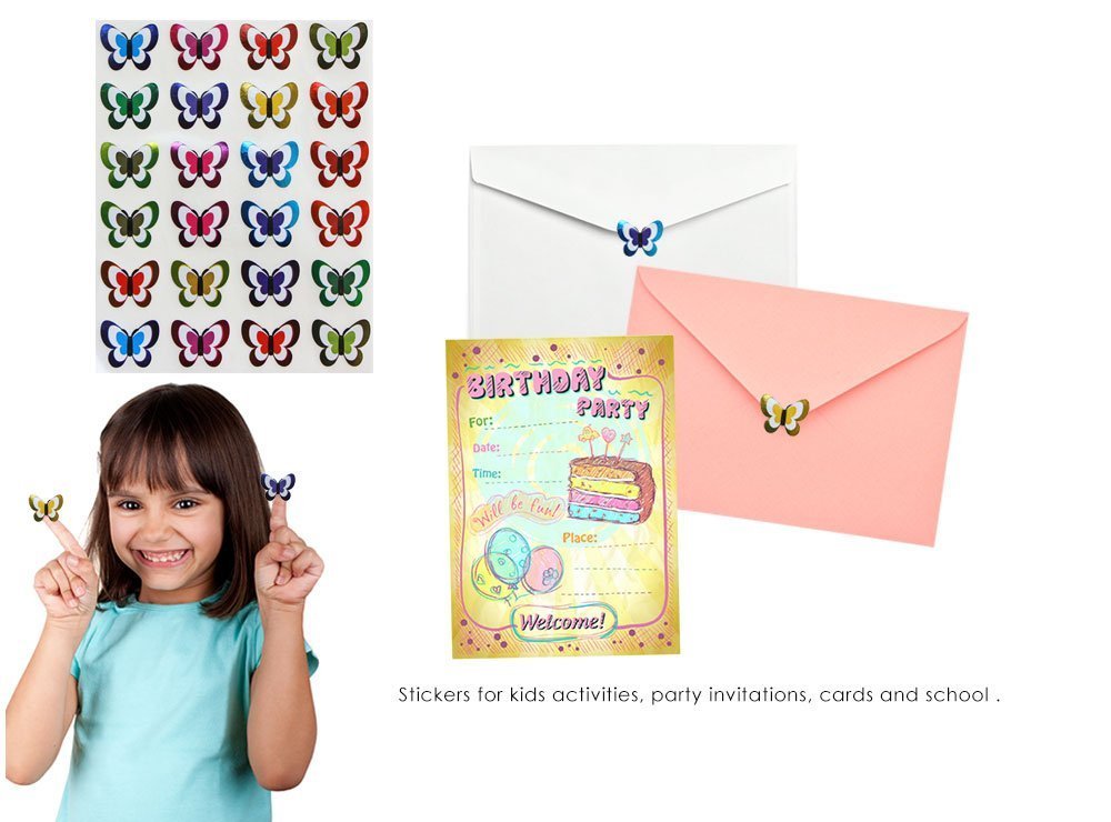 Butterfly Art Labels For Envelopes School Projects Colored Dot Stickers 120 Pack