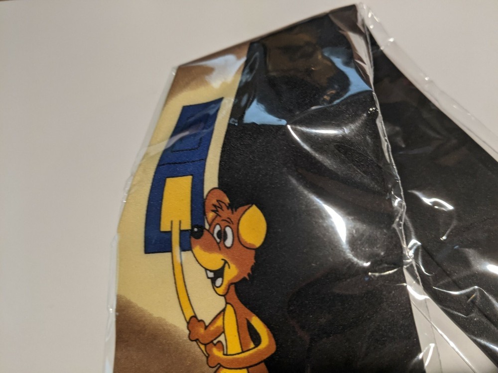 Vintage Parquet Mouse cheese computer fun humor tie 3.5" black engineering