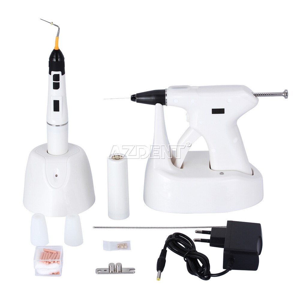 Dental Wireless Endo Obturation System Heated Pen Gutta Percha Gun+Needles Tips