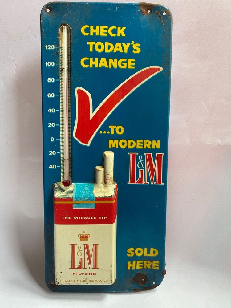 Vintage L&M Cigarette Thermometer