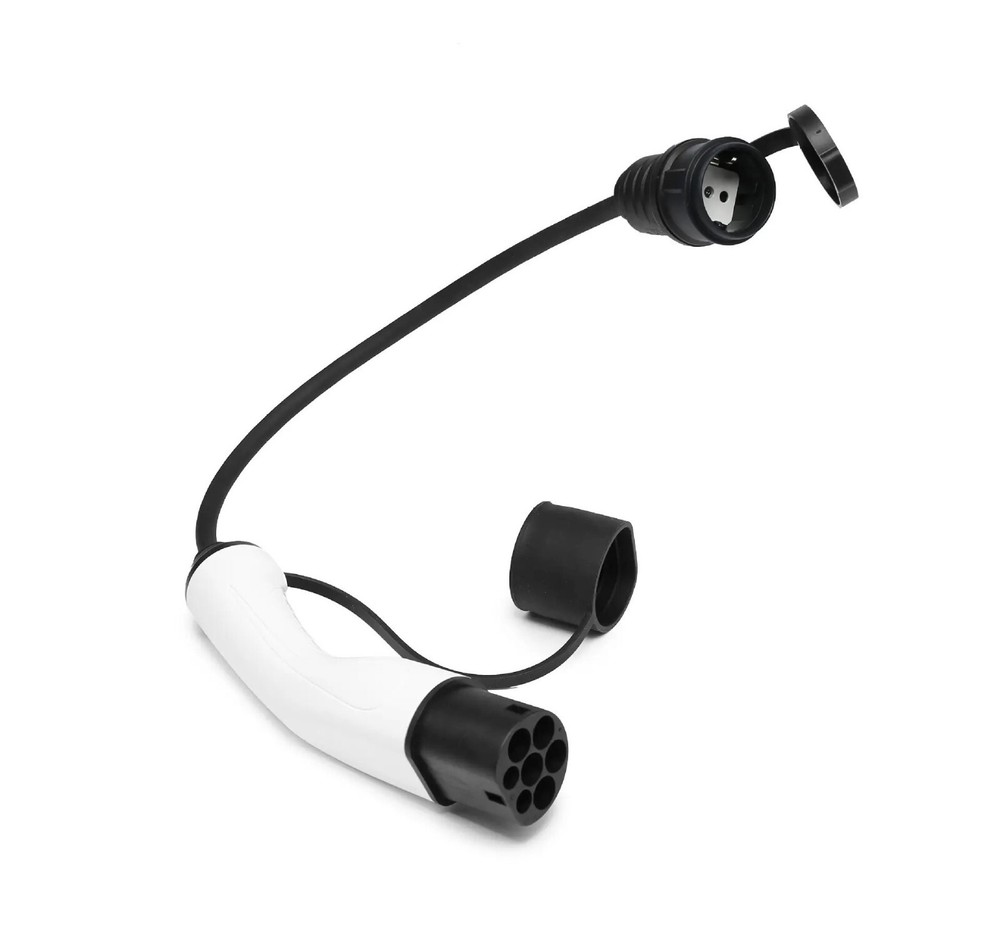 Type 2 to Schuko Adapter, 16A EU Domestic Socket Connector for Scooters, E-bikes