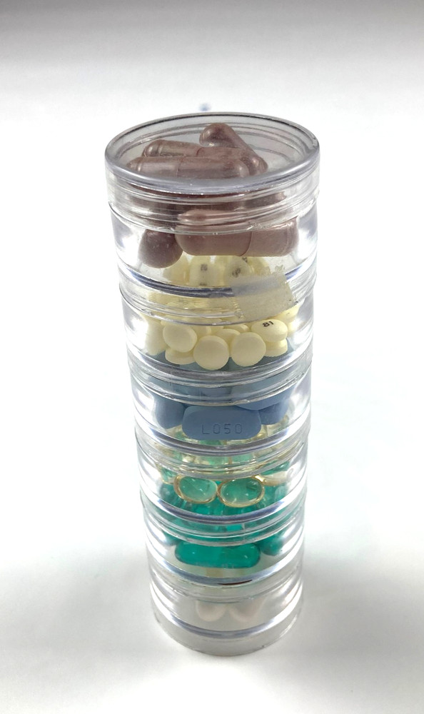 6-Part Clear Plastic Interlocking Pill Bead Craft Storage Container, Small 1.5"