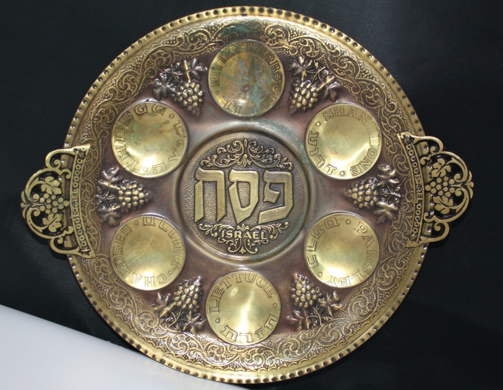 11 1/2" Round Metal Passover Seder Plate