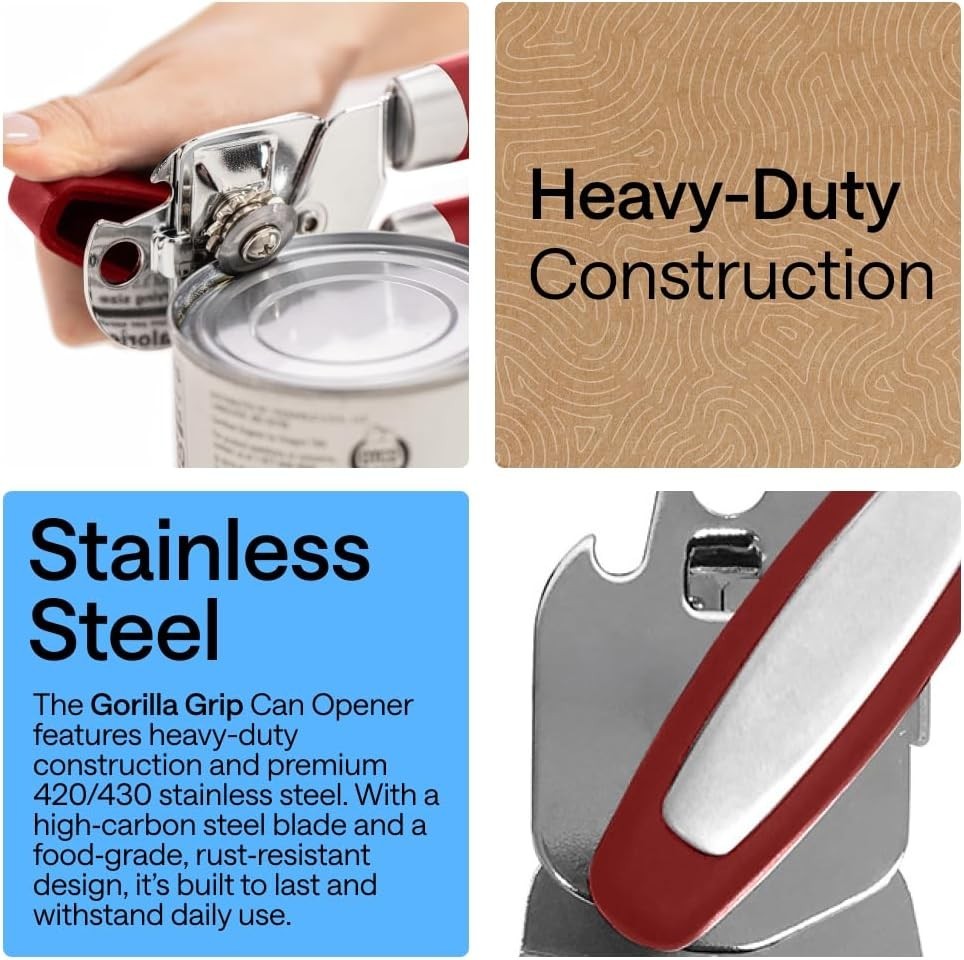 Rust Resistant Manual Can Opener with Smooth Cutting Edge - Ideal Kitchen Tool