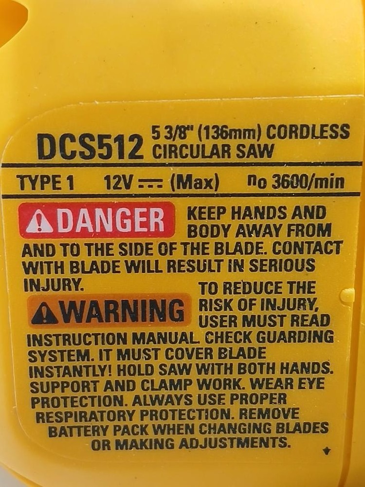 DEWALT CIRCULAR SAW DCS512B (P11033521)