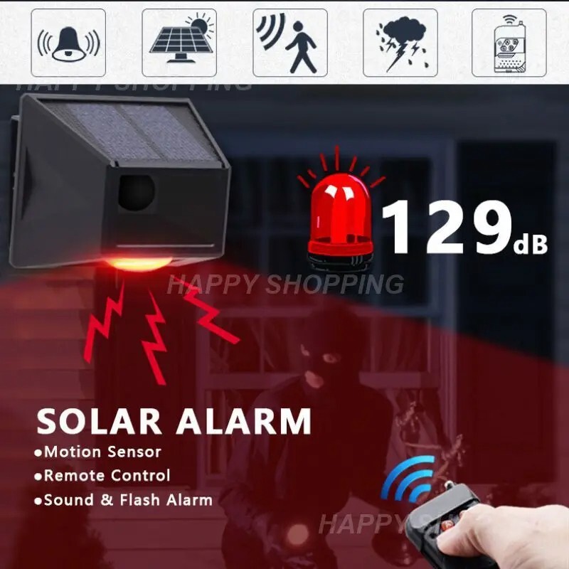 Wireless Driveway Alarm Solar PIR Motion Sensor Long Range Security System Home