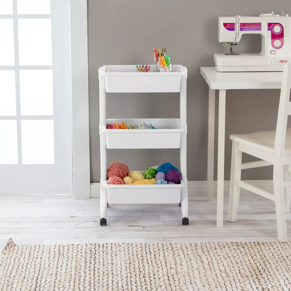 3 Tier Utility Cart White - Brightroom