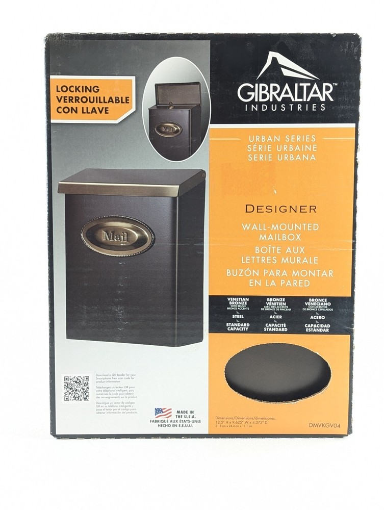 Gibraltar Mailboxes Designer Locking Medium Capacity Galvanized Steel Venetian
