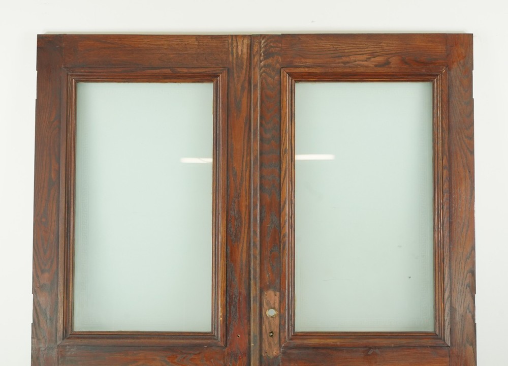 Half Lite One Panel Oak Double Doors 88.625 x 71.5 in.