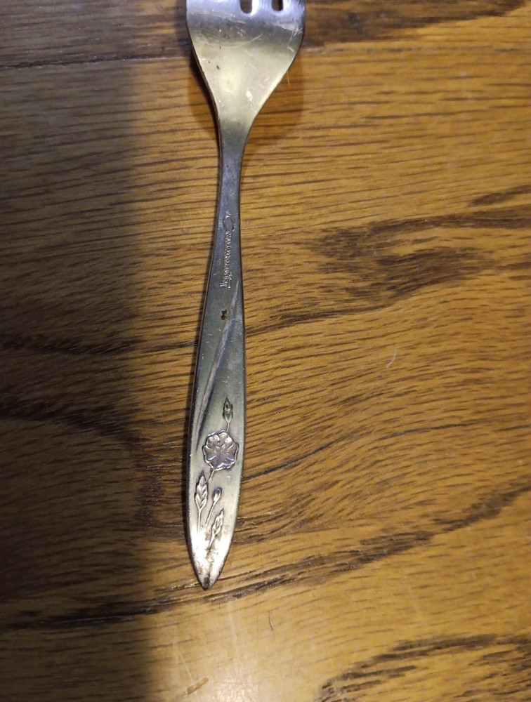 Community Childs Fork And Spoon. Rose Design.