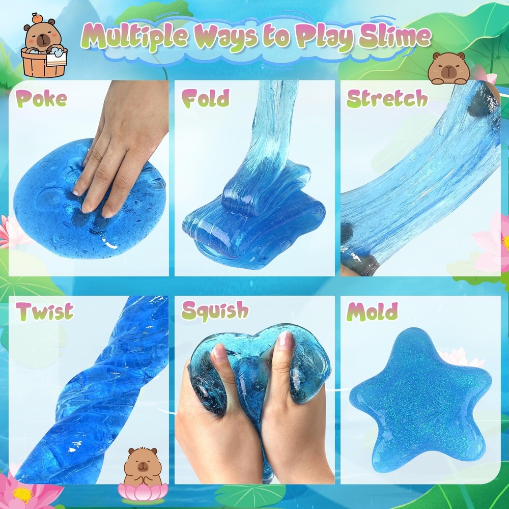 Joytry Capybara Slime Kit 10oz, Big Clear Bucket