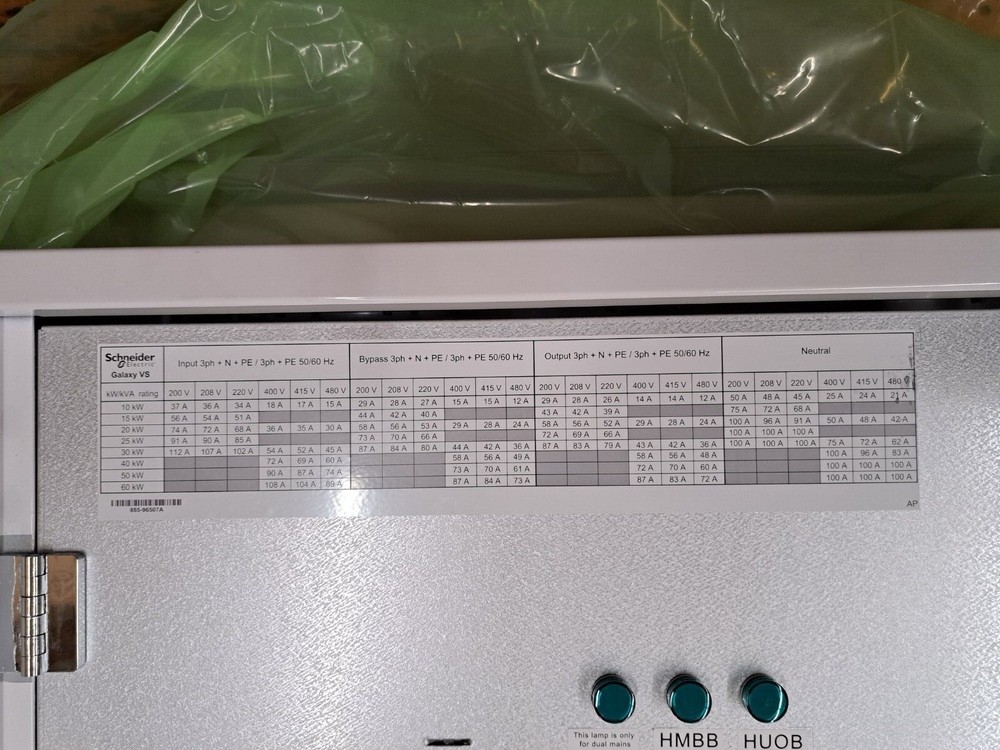 New, Schneider Electric, GVSBPSU60G-WP, GALAXY VS MAINTENANCE BYPASS PANEL
