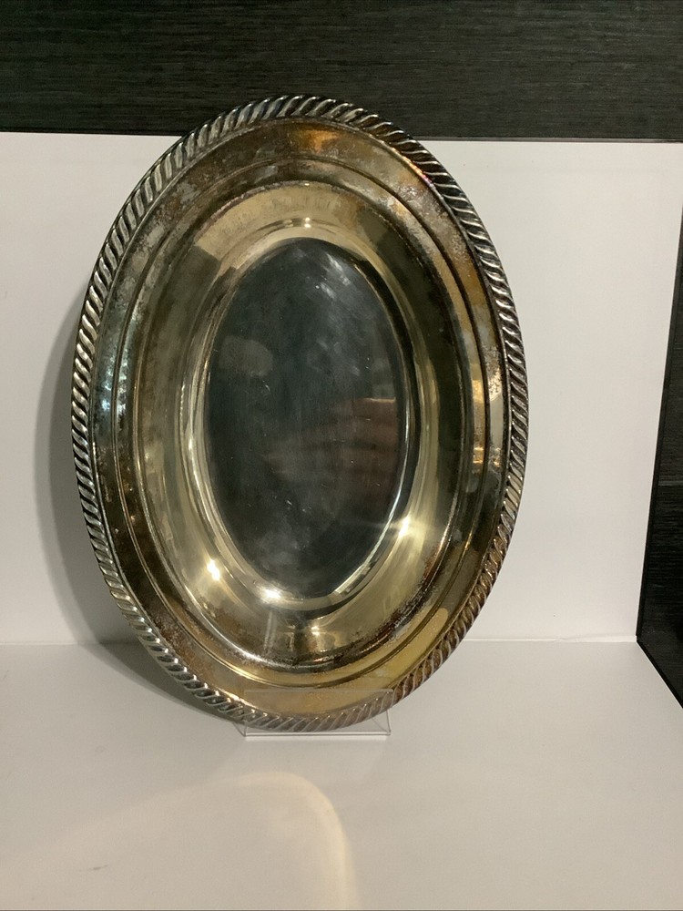 Vintage Oval Serving Bowl 12”x9” Silver Plate