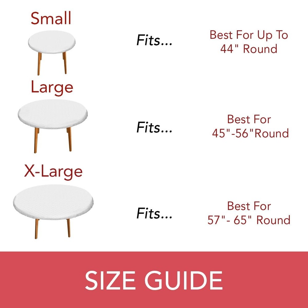 - Deluxe Cushioned Heavy-Duty Elastic Edged Quilted Table Pad - Small Round -...