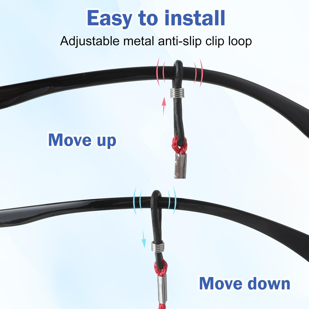 12 Pack Multicolored Eyeglasses Strap Eyewear Retainer Glasses Holder Strap