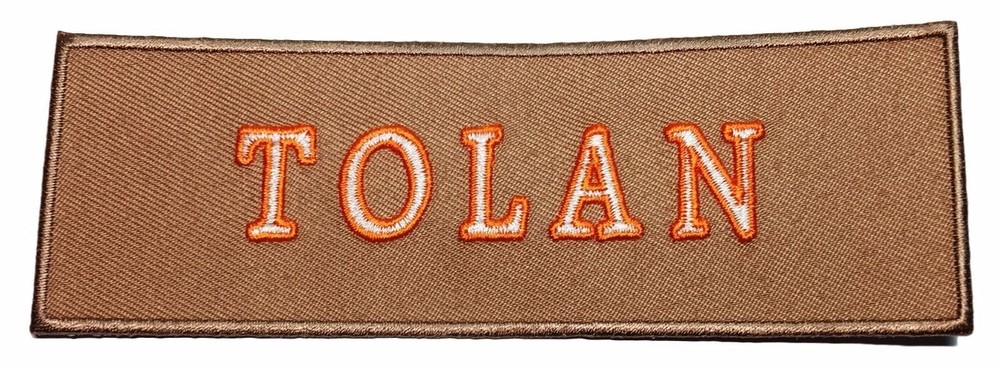 Ghostbusters TOLAN Name Tag Tan Embroidered Iron On Patch