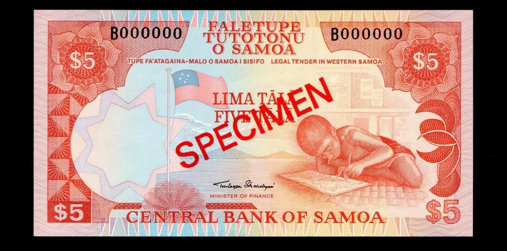 Specimen Samoa 2002 5 Tala B000000 GEM UNC {C105}