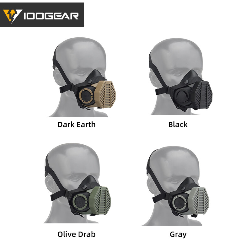 IDOGEAR Tactical Respirator Half Face Mask Airsoft Mask Multi Function Military