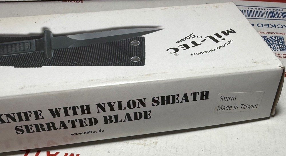 STURM MILTEC COMBAT KNIFE / MULTI-PURPOSE SERRATED BOOT KNIFE W/ SHEATH (