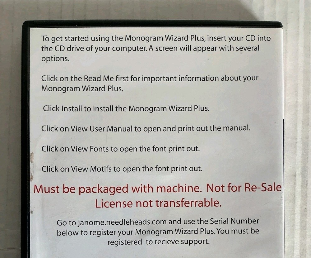 Janome Monogram Wizard Plus Software Custom Monogramming With Serial Number