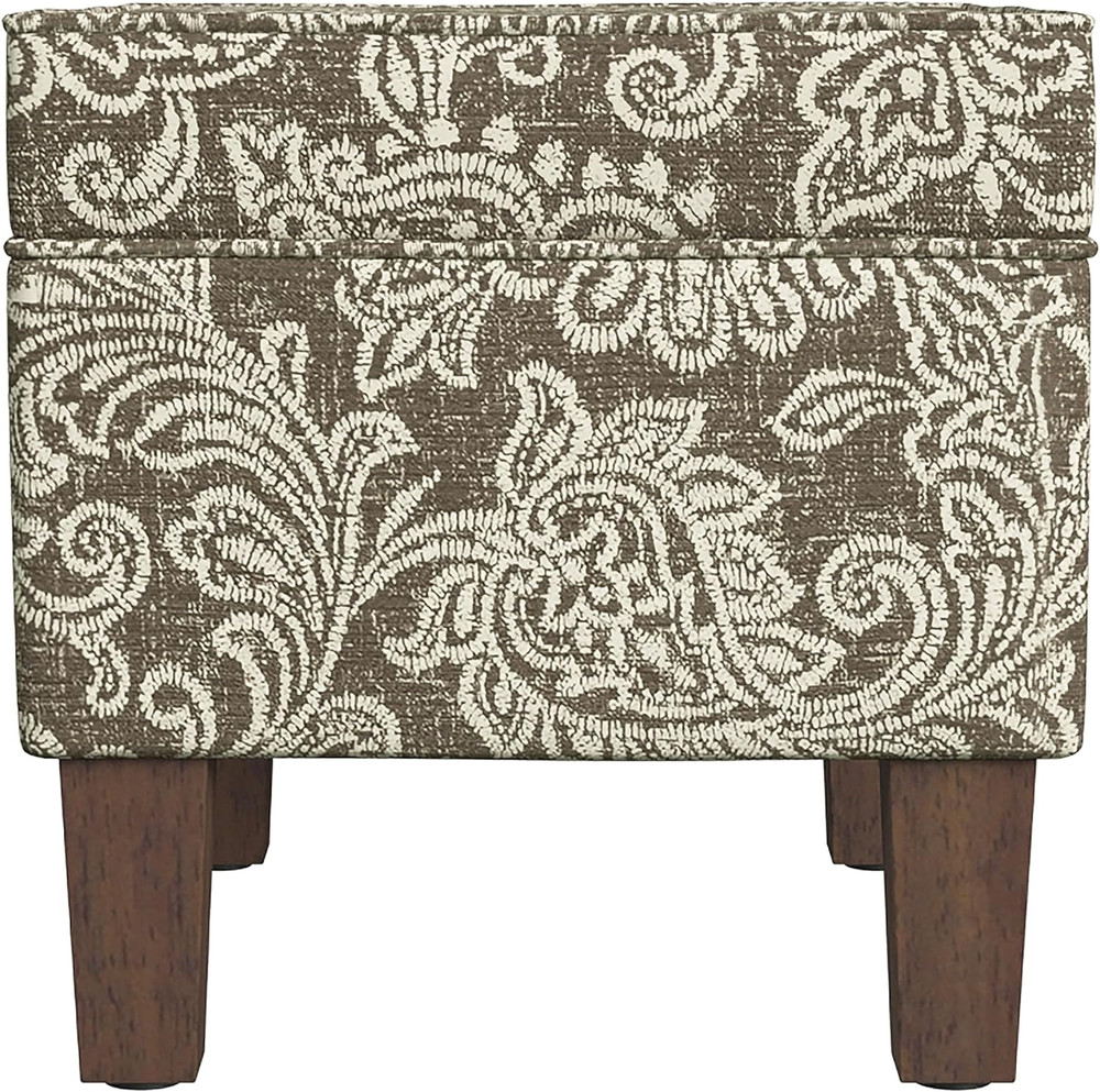 Home Decor |K7646-A880| Upholstered Modern Rectangular Storage Ottoman | Hinged