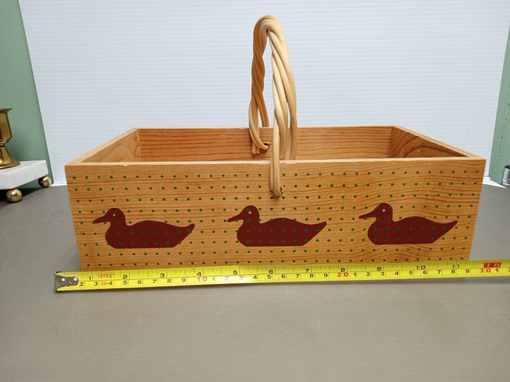 wooden basket with handle