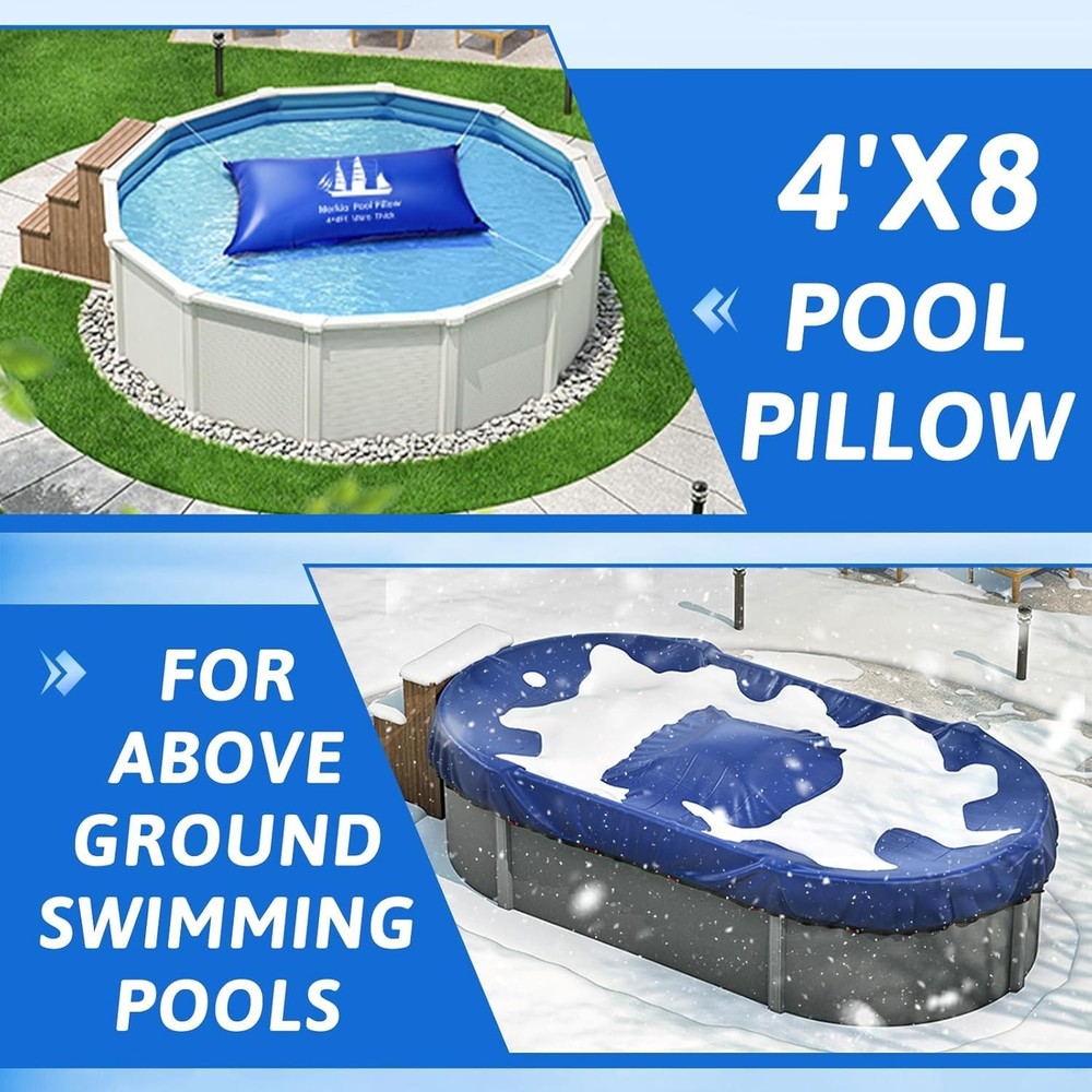 Pool Pillows for Above Ground Pool，4 x 8Ft, Winterize Pool Closing Kit Winter...