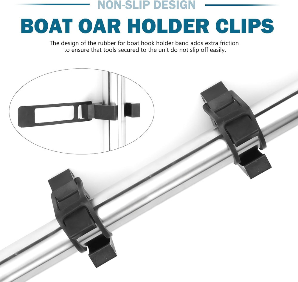 Boat Hook Holder Clips Replacement for SOF-LOC Gaff Hook Holder with Rubber Spri