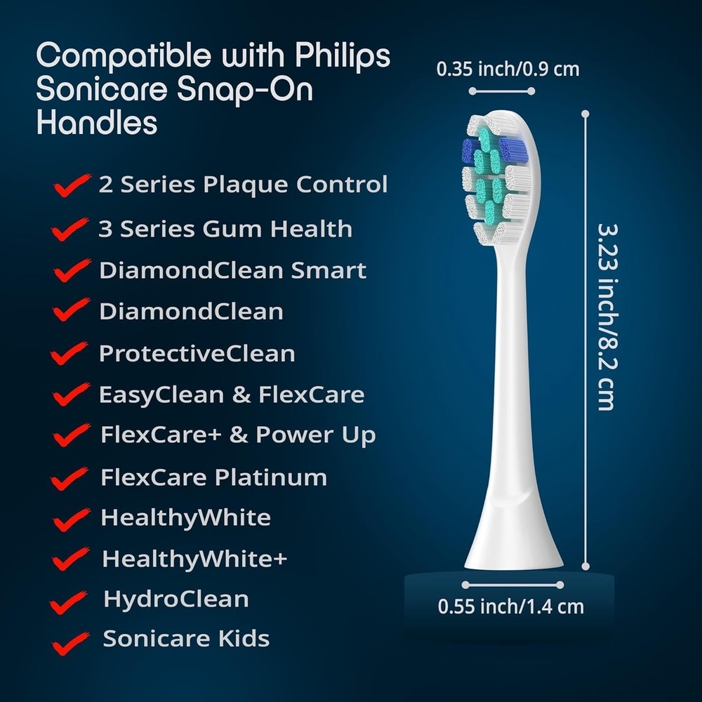 ‏Philips Sonicare Toothbrush Replacement Heads - 8 Pack