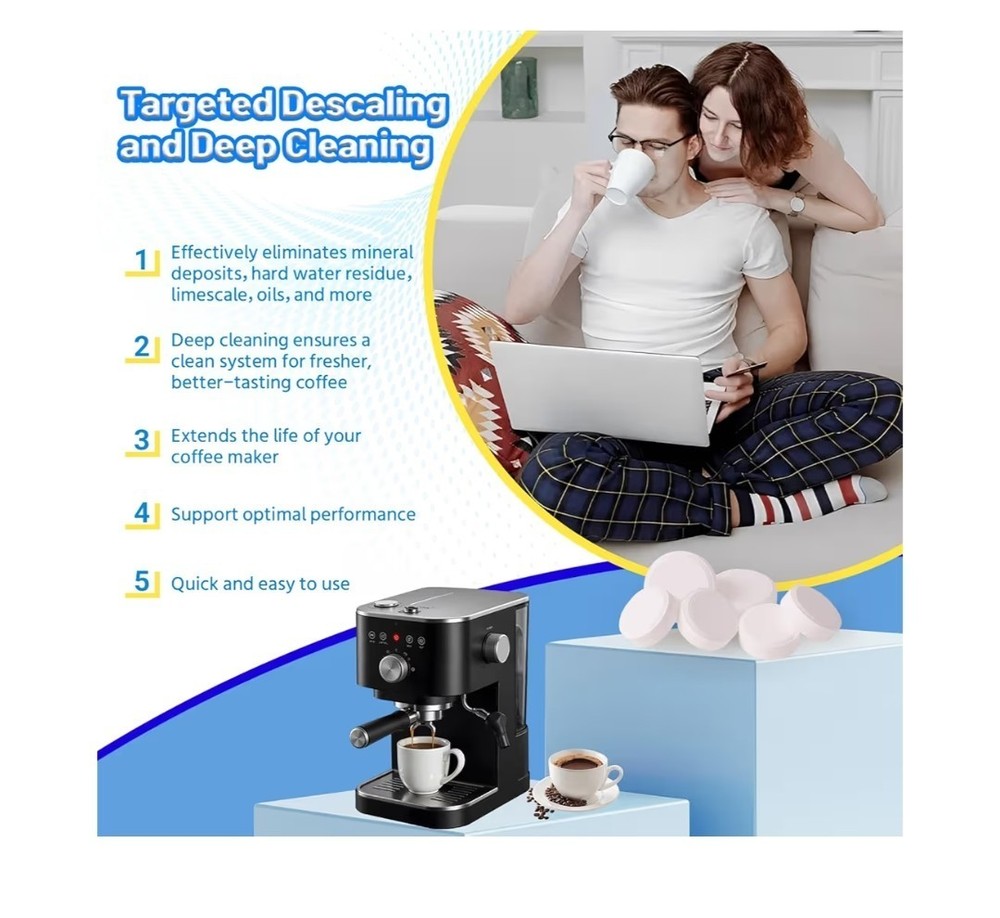 Coffee Maker Cleaner Descaling Tablets 24 Count Espresso Machine Cleaner
